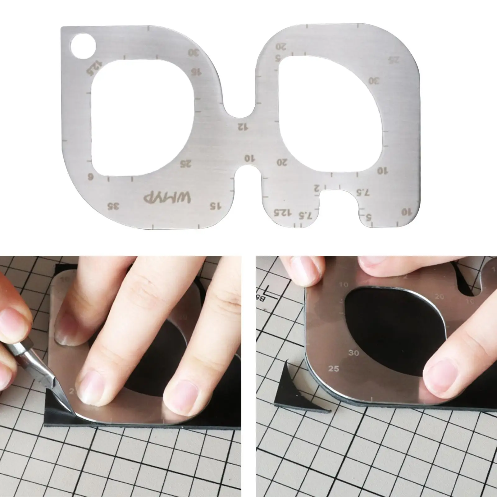 

R Rule Gauge Leather DIY Stainless Steel Round Angle Ruler for Dressmaking