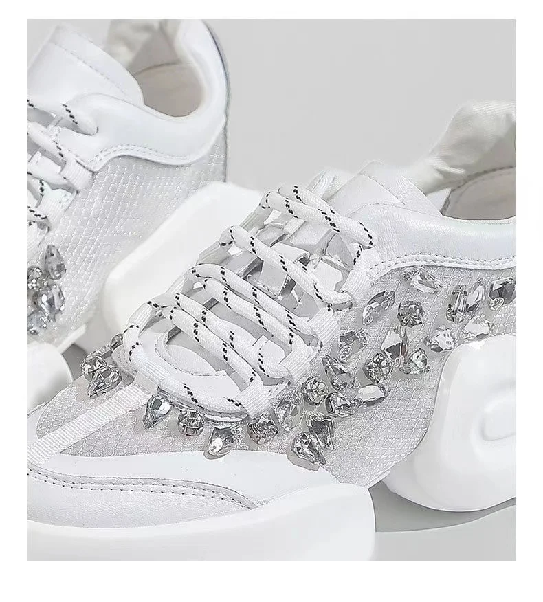 Spring Summer Sports Shoes Breathable mesh thick sole dad shoes  Luxury quality leather brick and stone casual shoes