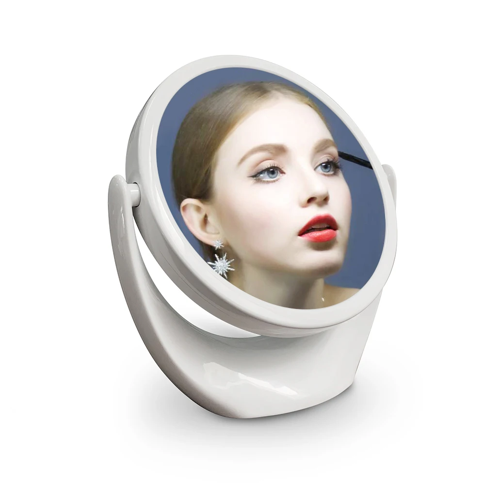 Косметическое зеркало с подставкой увеличение 1X/5X двустороннее поворотное на 360
