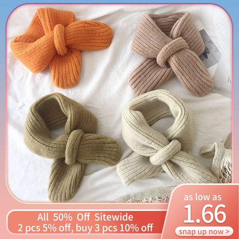 

Корейский детский шарф однотонный детский вязаный шейный рукав зимний теплый мягкий шерстяной шейный платок для мальчиков и девочек