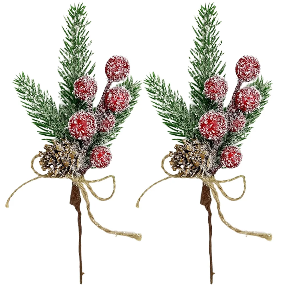 

Artificial Christmas Berry Berries Pine Decor Picks Red Fake Simulation Flower Branches Winter Holly Tree Ornament