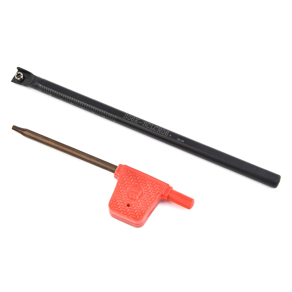 

6/7/8/10mm SCLCR06 Turning Tool Lathe Boring Bar & 10x CCMT060204-HM Insert Good Toughness And Hardness Machinery & Accessories