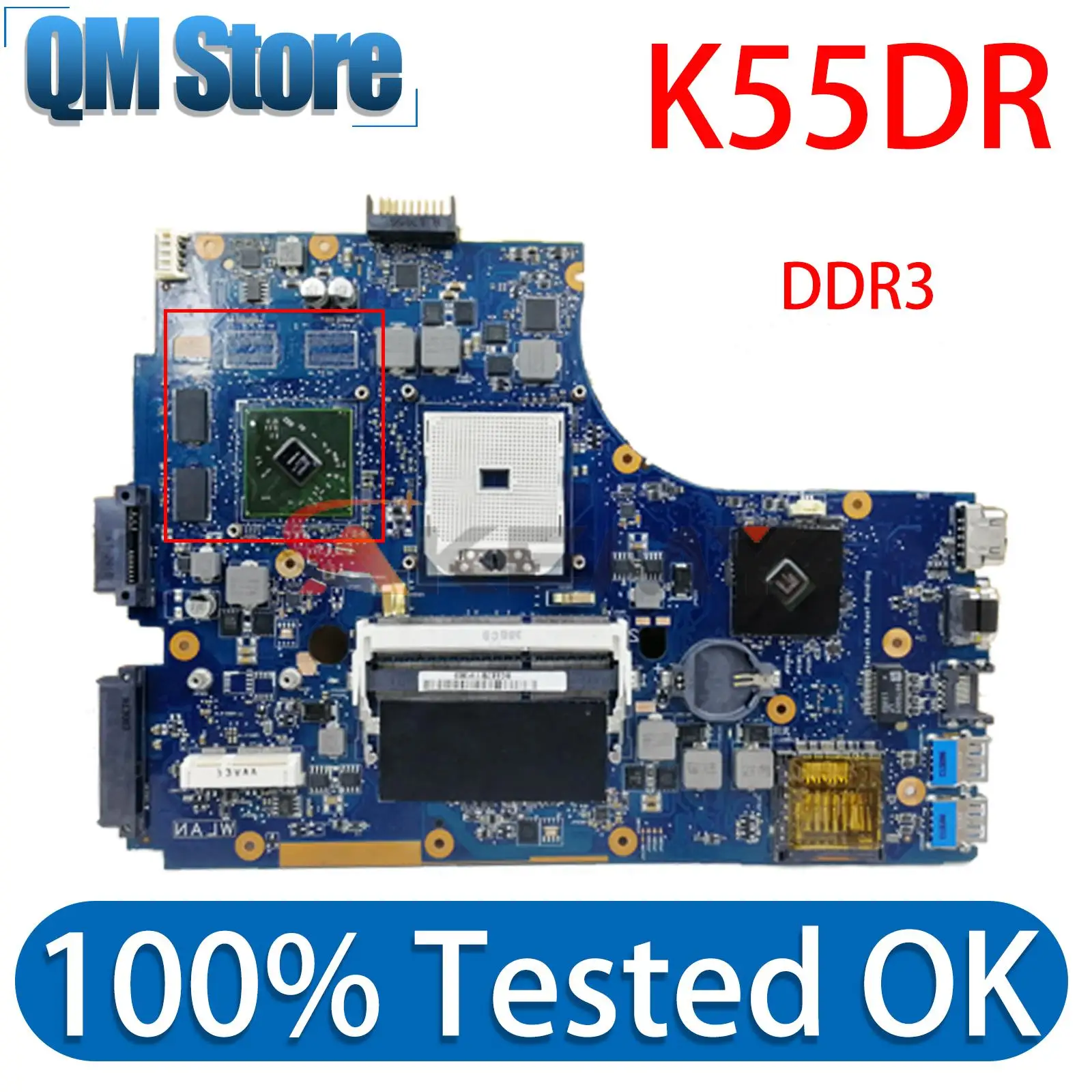 

K55DR Notebook Mainboard For Asus A55DR K55D K55DE K55N Laptop Motherboard AMD Graphics Card 100% Working Well DDR3