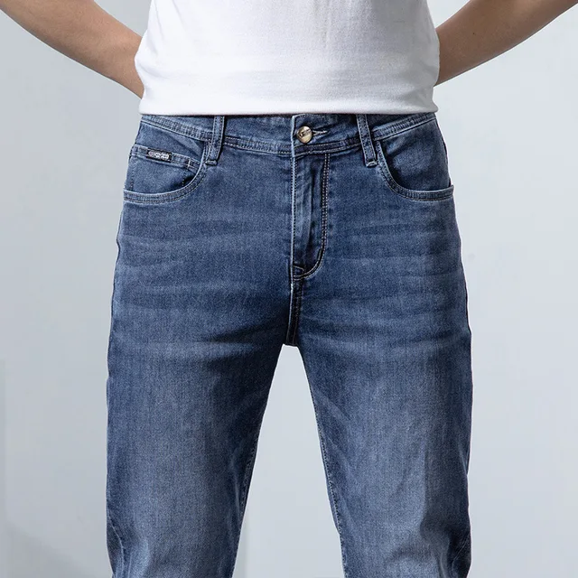 2022 New Men's Stretch Skinny Jeans New Spring Fashion Casual Cotton Denim Slim Fit Pants Male Trousers 6