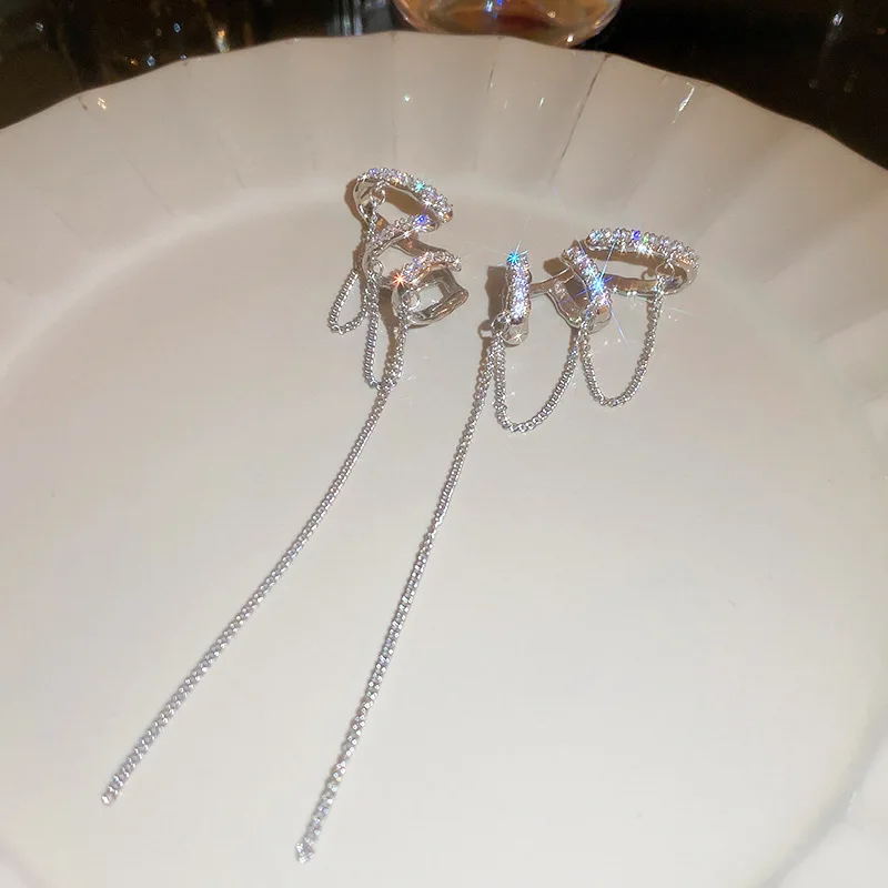 1 шт. непирсинг для женщин серебряный цвет Kpop новинка кисточки Длинные Поддельные