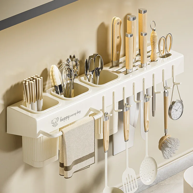 Держатель для сушки кухонных ножей Bear без сверления многофункциональный