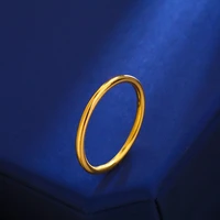 smooth couple ring thin minimalist golden circle finger ring for women men party bague couple wedding jewelry