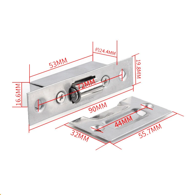 

1 шт., мебельная фурнитура, скрытые золотые дверные упоры, защелки из нержавеющей стали, шкаф, роликовая защелка, замок, деревянный