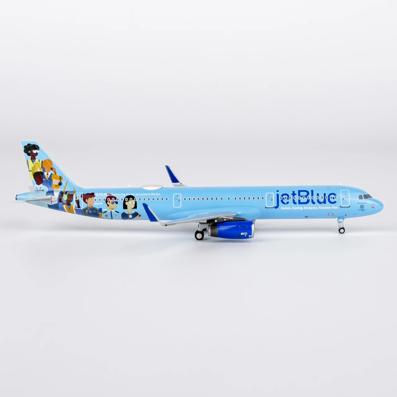 Фото Коллекционный самолет из сплава, подарок, модель NG 1:400 JetBlue Airways Airbus A321-200, литая под давлением модель самолета N970JB №3