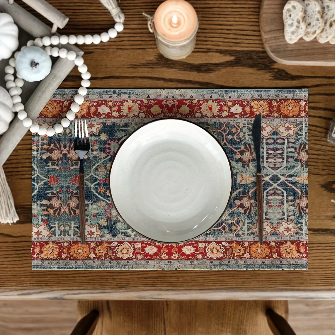 

Набор из 4 льняных богемных салфеток