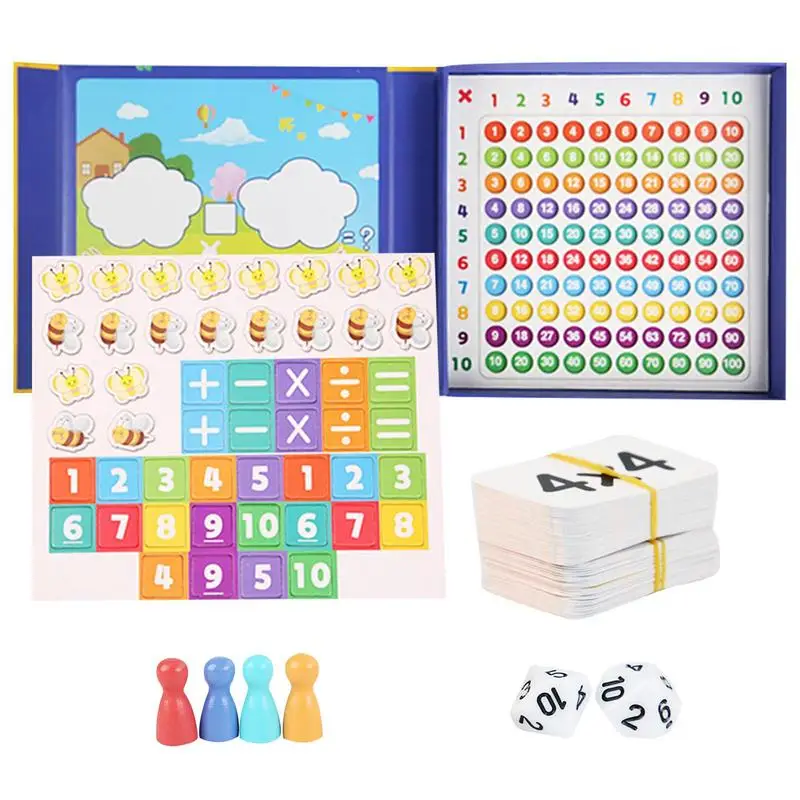 

Настольная игра для умножения, математические блоки Монтессори, доска для умножения 10x10, математические манипуляторы для классов и дома