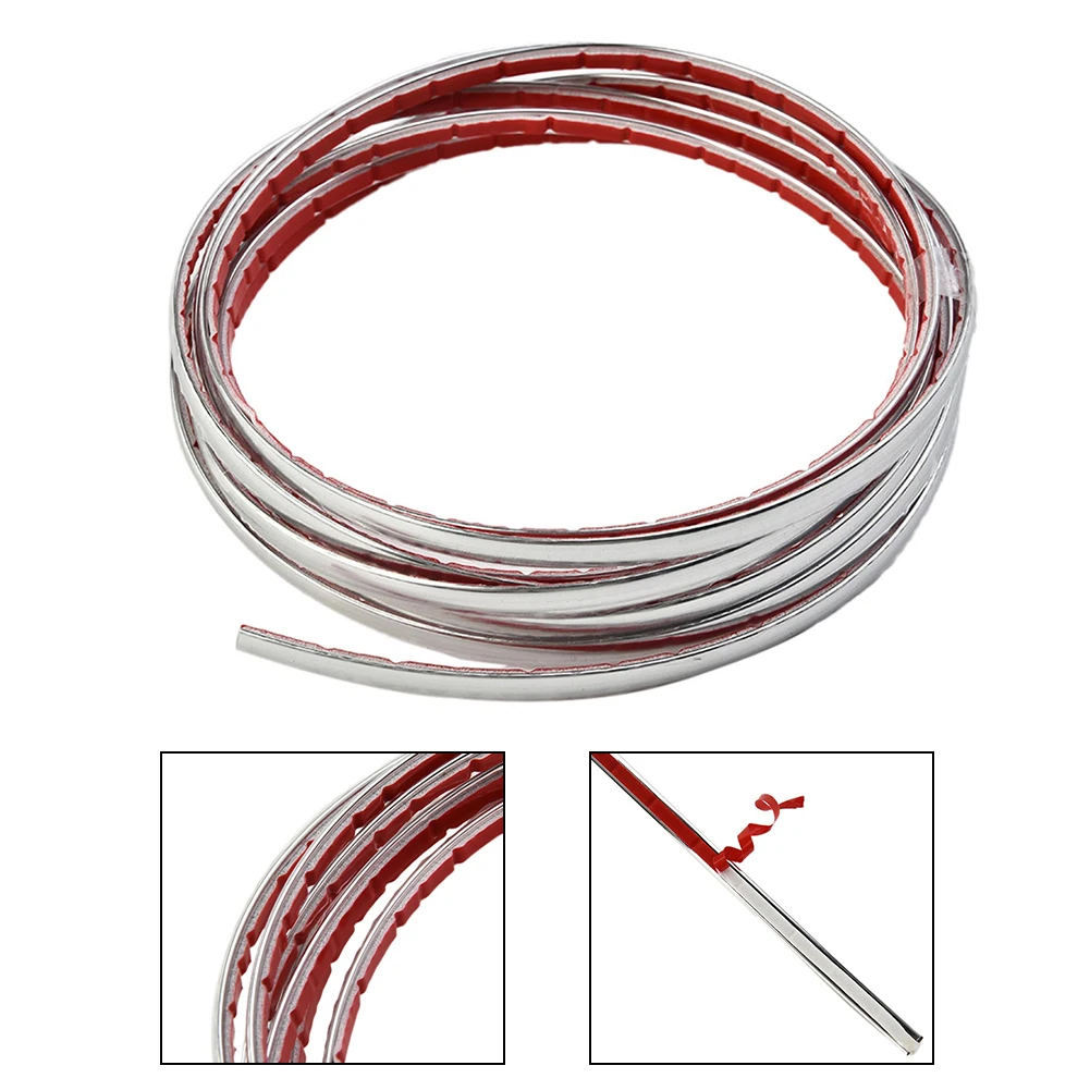 

1 Roll 6mm*3m High Quality Silver Chrome Strip Car Door Edge Window Bumper Moulding Trim Decor Styling Universal