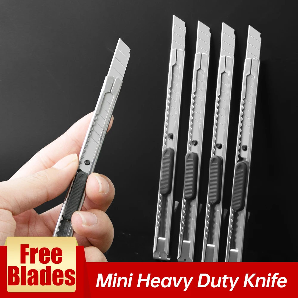 Utility Knife, 30°/45°Blade Cutter 10pcs Free Blades SK5 Steel Material for Paper Cartons Nylon Cables Cutting Knife