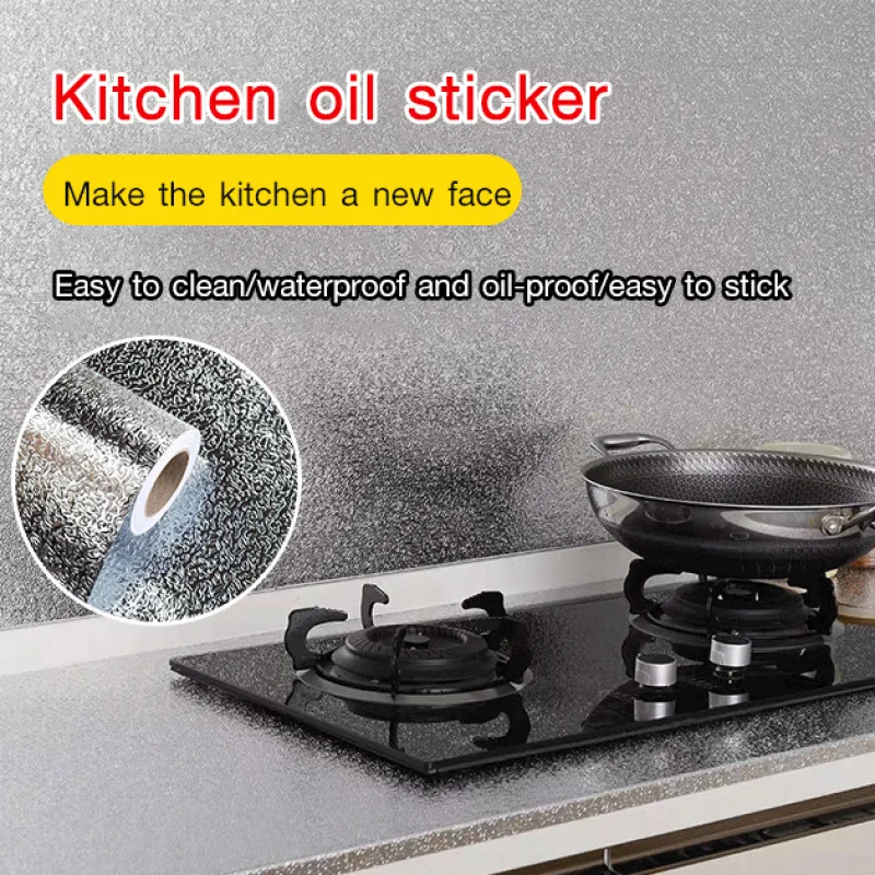 

Enhanced OilProof Sticker for Stove and Cabinet Range Hood Aluminum Foil Tin Foil Wallpaper