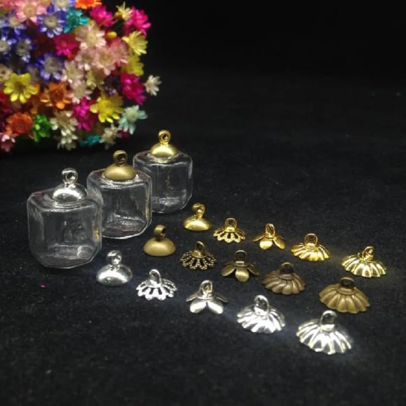 

500pcs 12mm empty squares shape Glass Bubble Globe Glass Vial Cover DIY Glass Vial Pendant diy necklace Jewelry accessory gifts