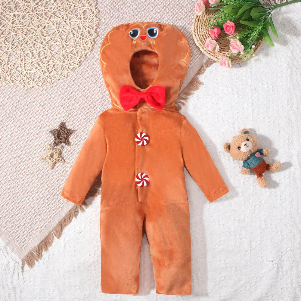 Новое поступление 2025 милый детский пряничный костюм на Рождество Новый год