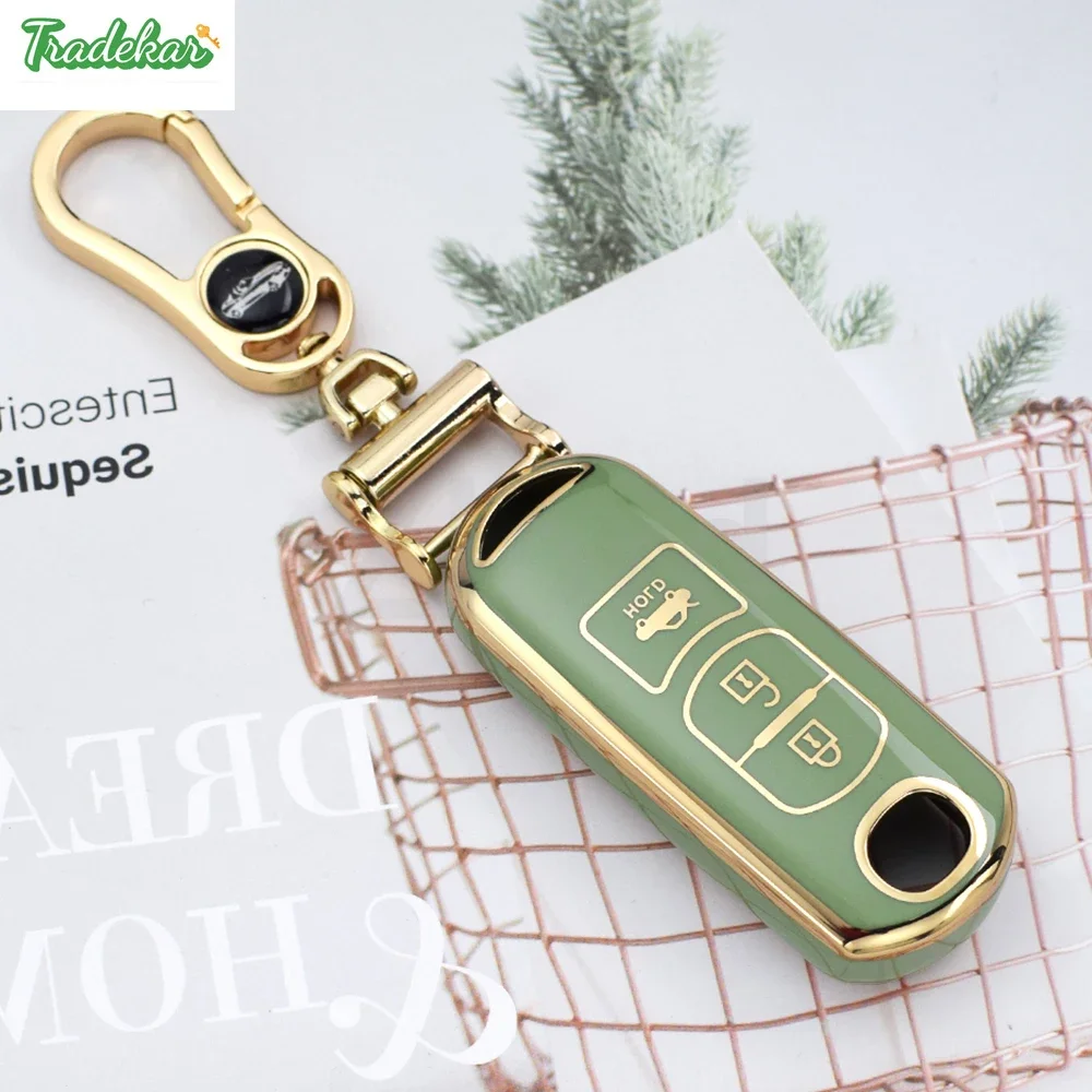 Новинка чехол для автомобильного ключа с золотыми краями из ТПУ полная Обложка