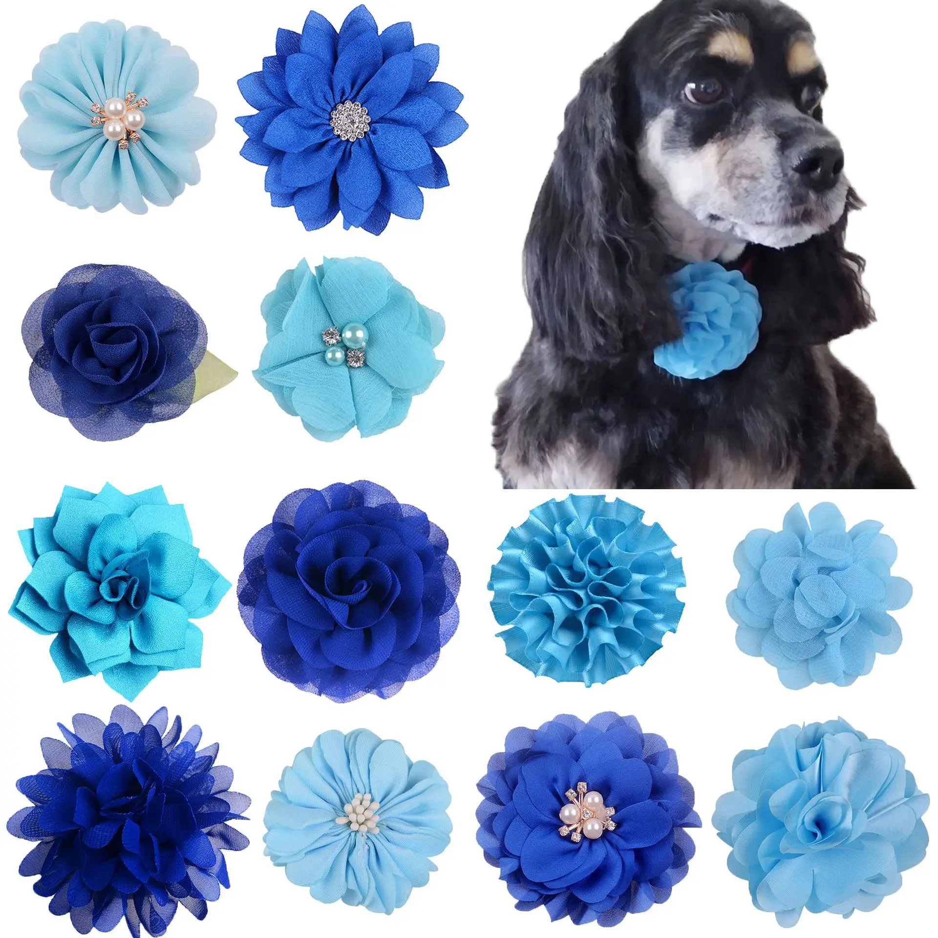 Wholesale 96pcs Pet Dog Cat Puppy Accessories Remove Pet Flower Collar Charms Pet Dog Bow Tie Collar Pet Decoration Supplies
