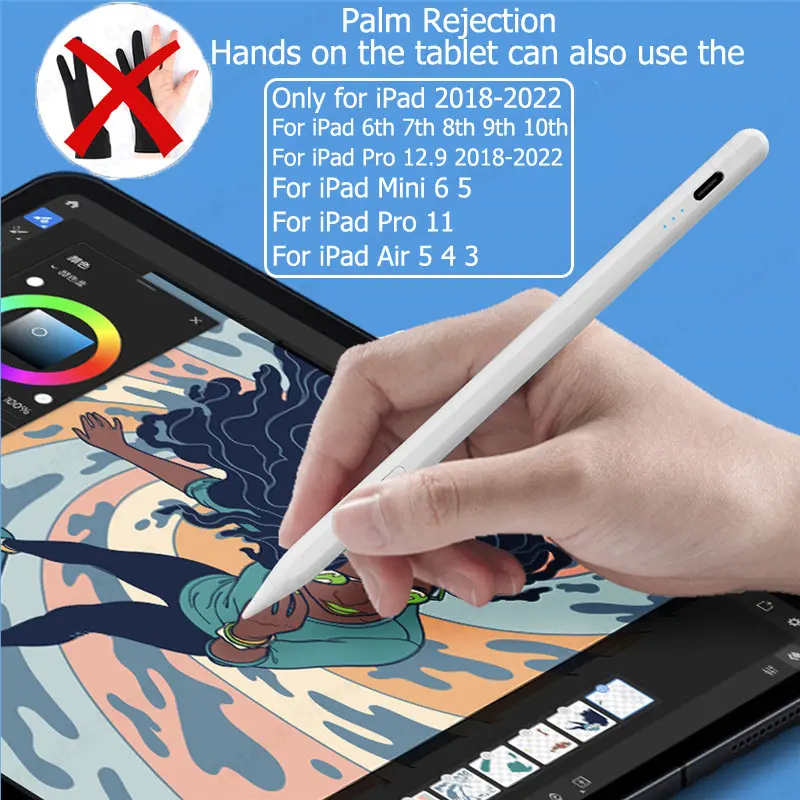 

Тактический планшет Lapiz для Apple Pencil 2 1, стилус для сенсорного планшета, карандаш для защиты ладони для iPad 2018-2022, 10-го поколения, Air 5, 4, Mini 6