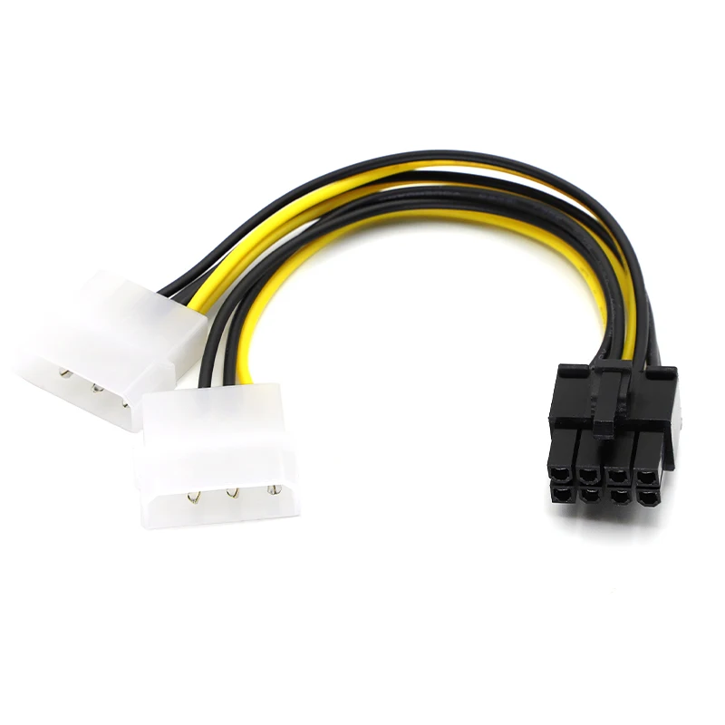

1 шт. 8-контактный штекер на двойной 4-контактный шнур питания видеокарты 8-контактный PCI Express на двойной 4-контактный кабель питания видеокарты Molex