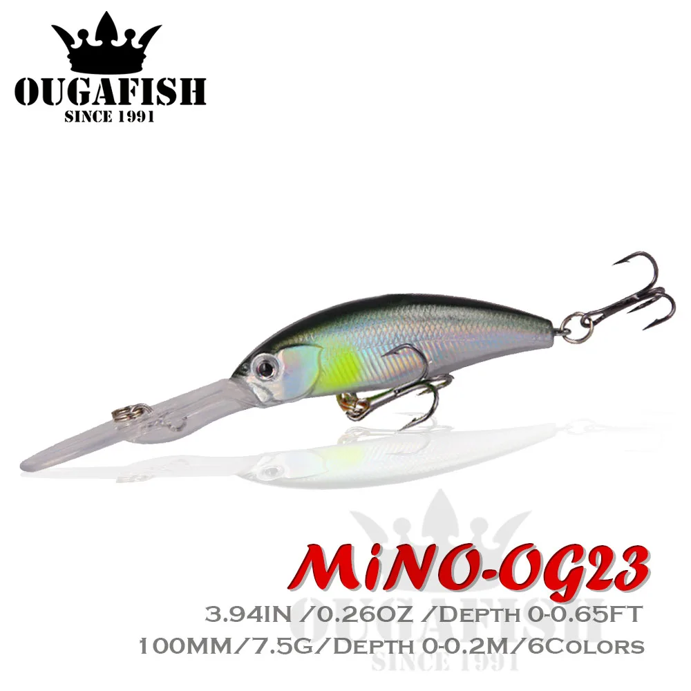 

Minnow Fishing Lure 7.5g 100mm Floating 0-0.2m Long Tongue Mino Isca Artificial Accesorios De Pesca Blackfish Leurre Carnassier