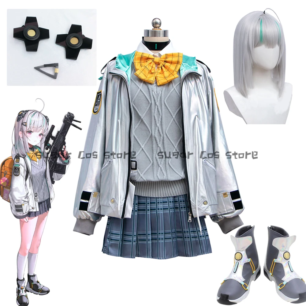 

NIKKE The Goddess of Victory Cosplay Costume Wig Headwear Admi Uniform Suit PU Coat JK Skirt Girls Halloween Party Outfits Shoes