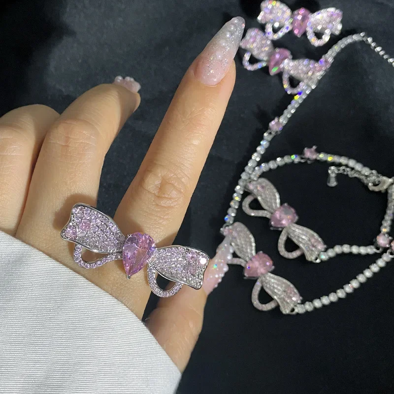 Высокое качество роскошный MDLFES стиль муассанита модный комплект с бантом