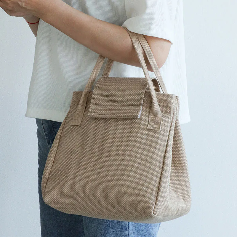 

Thermal Insulated Bag Lunch Box Lunch Bags For Women Kids Portable Ice Pack Tote Cooler Linen Handbags Food Picnic Bag