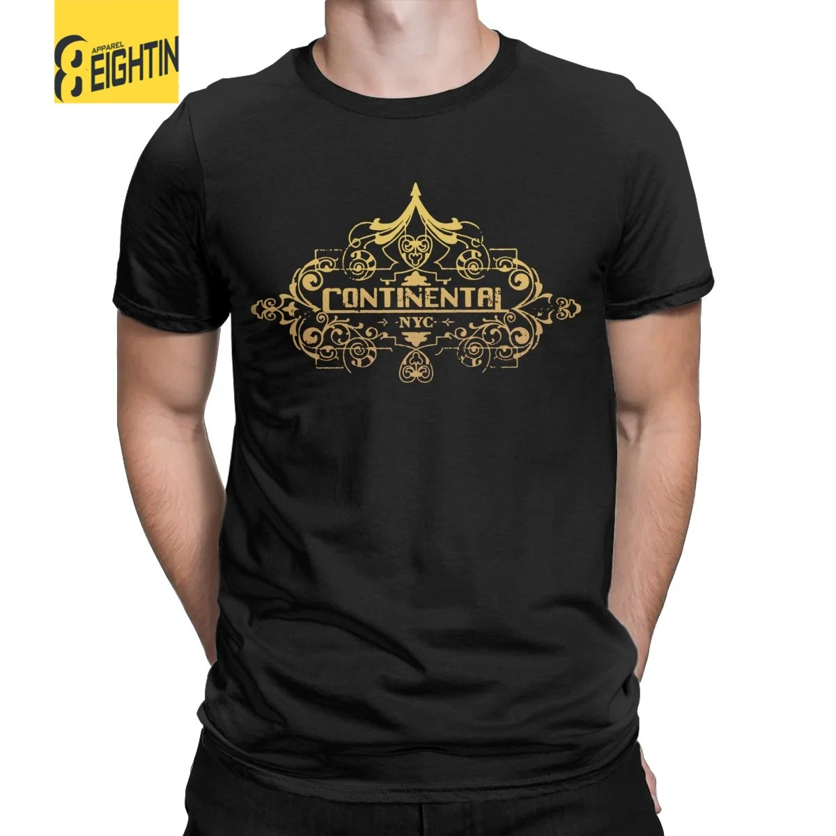 

The Continental Hotel T Shirt for Men Cotton Fashion T-Shirt Crewneck John Wick Tees Short Sleeve Tops New Arrival