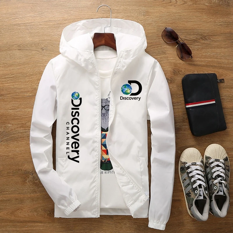 

New Discovery Channel Printing Jacket Mens Survey Expedition Scholar Top Jacket Outdoor Clothing Windbreaker
