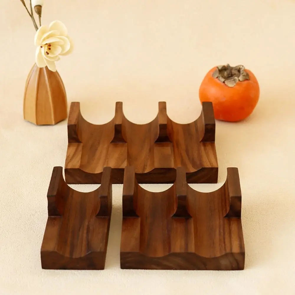 Gifts Black Walnut Sushi Rack Kitchen Tool Wood Plate Urchin Holder Tableware Cuisine Stand For Home