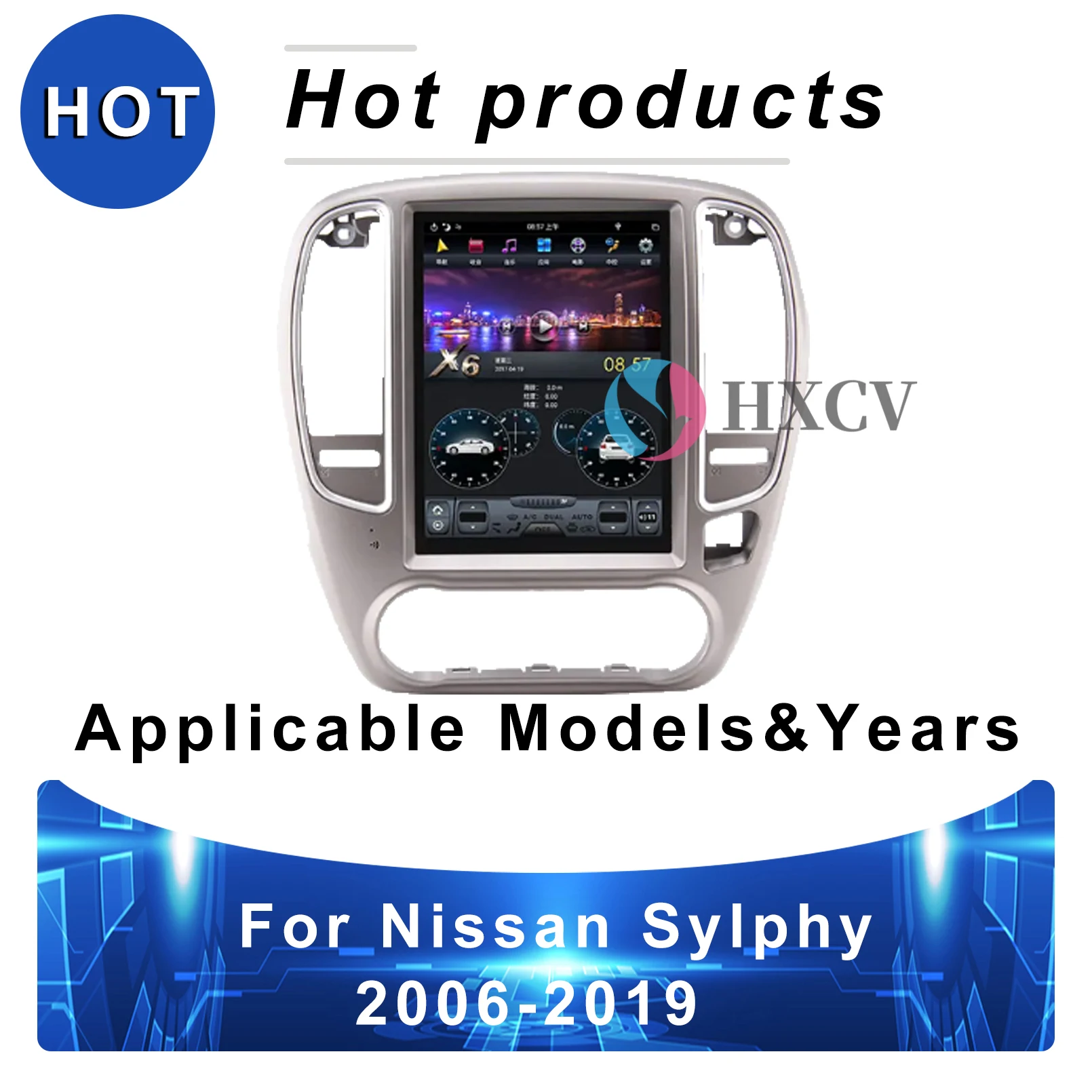 

Tesla Style Vertical Android Smart Car radio For Nissan Sylphy 2006- 2019 10.4 Inch gps navigator for car 4G DAB+ Carplay