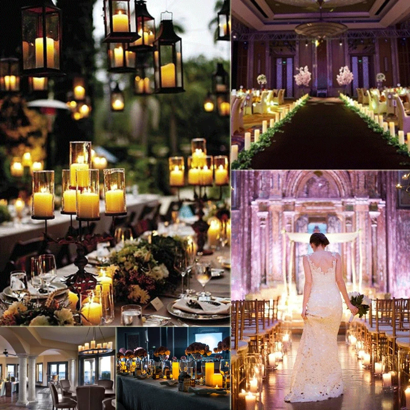 

Battery Operated Long-lasting LED Long Pole Candle Light Warm White Flameless Taper Candles For Wedding Party Table Decor
