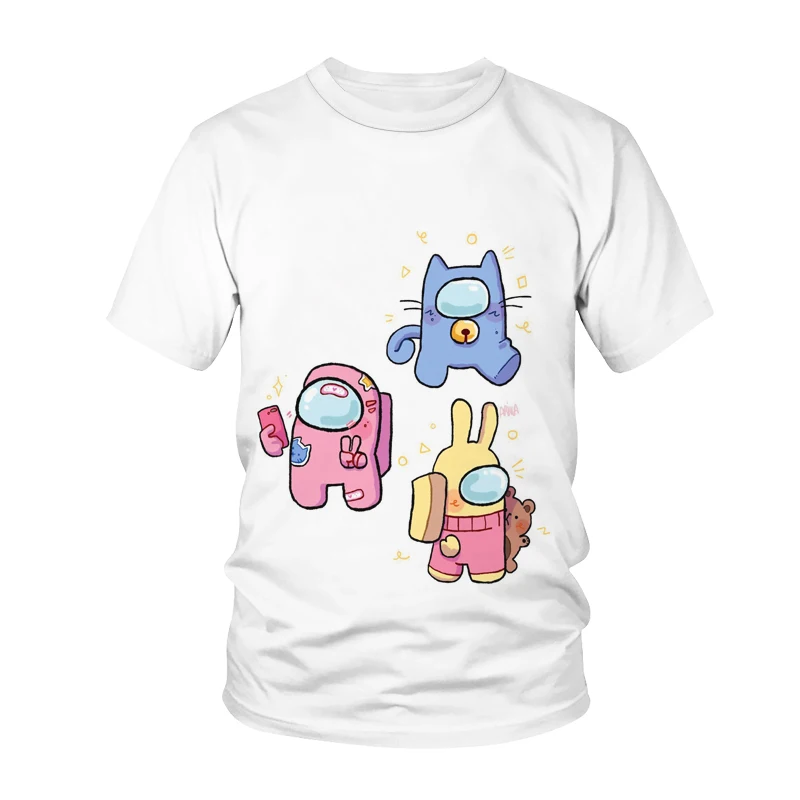 

2022 New Among Us 3D Printed T Shirts Men Women Harajuku Casual Streetwear O-Neck Anime Kawaii Boys Girls Short Sleeves
