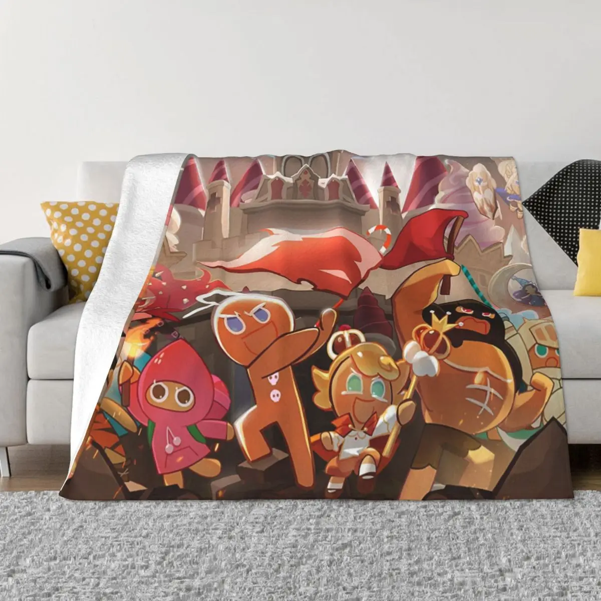 

Cookie Run Game Blanket Flannel Searing Keys Cozy Soft FLeece Bedspread