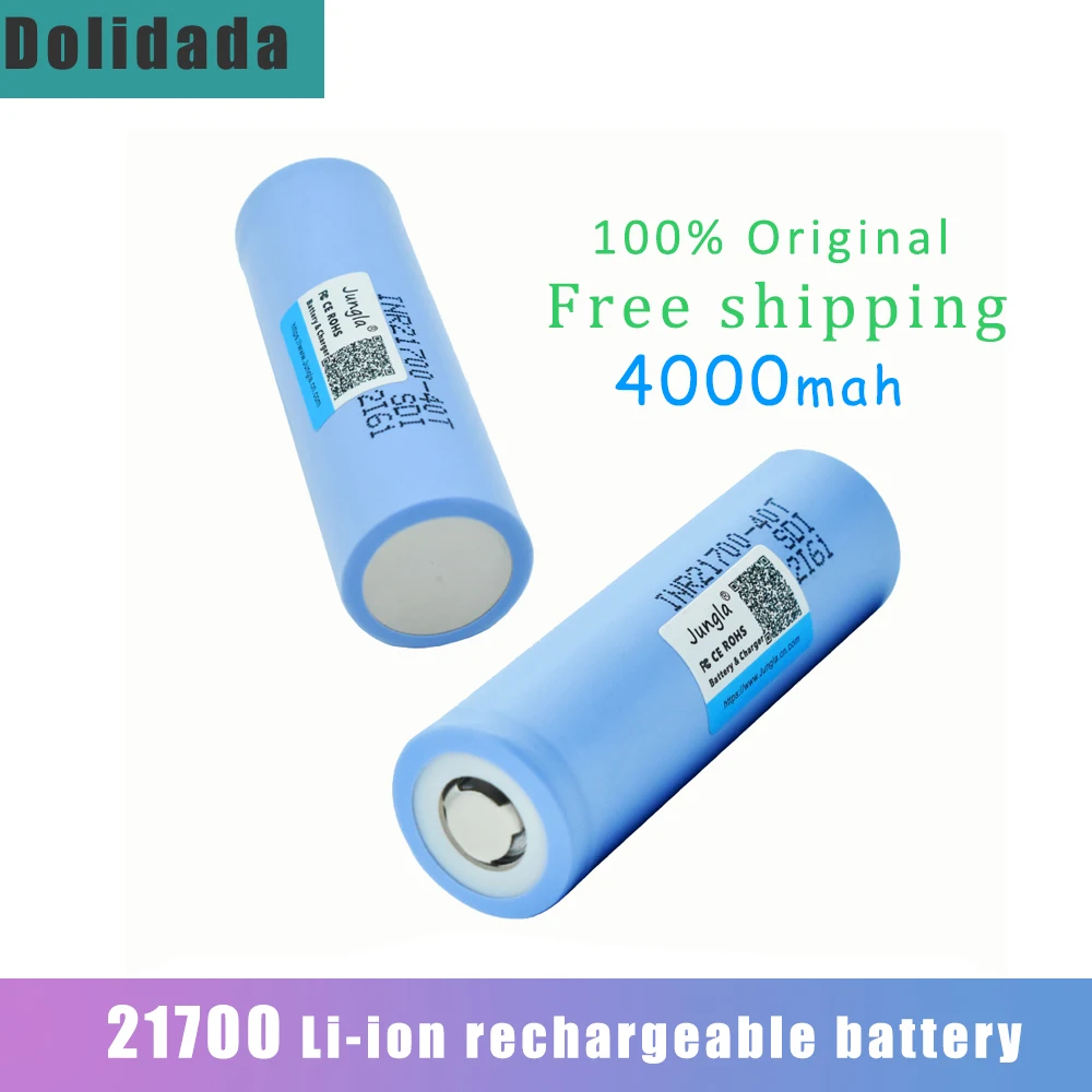 

3.7V 21700 Original 4000mah 30A 40T High Discharge/capacity Li-ion Rechargeable Battery PK 30T Free Shipping 21700 Battery