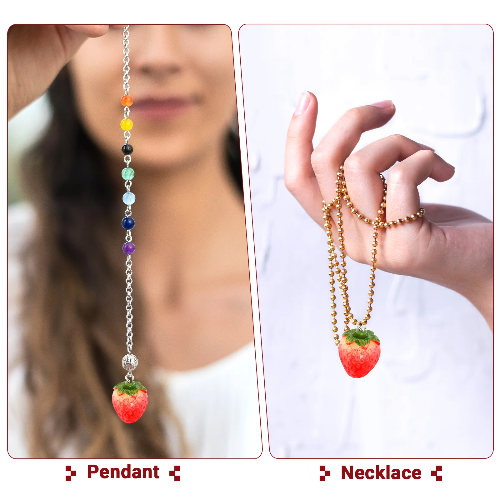 

Strawberry Pendant Small Charms Decoration DIY Craft Fruit Crafts Making Jewelry Necklace