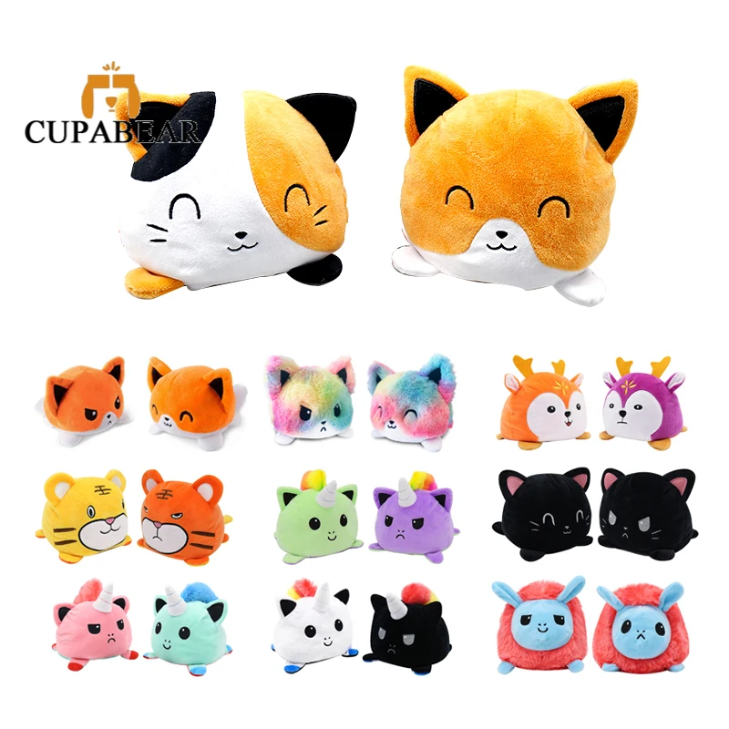 

Cat Pet Stuffed Toys for Kitten Cozy Plush Pulpo Reversible Plushie Toy Animals Double-sided Cute Kids Octopus Games Accessories
