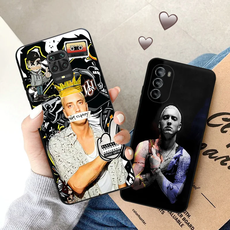 Ультратонкий черный чехол для телефона Motorola G9 Edge 20 30 40 G50 G51 G60 G71 G22 G32 G52 G72 G53 G73 Eminem RAP