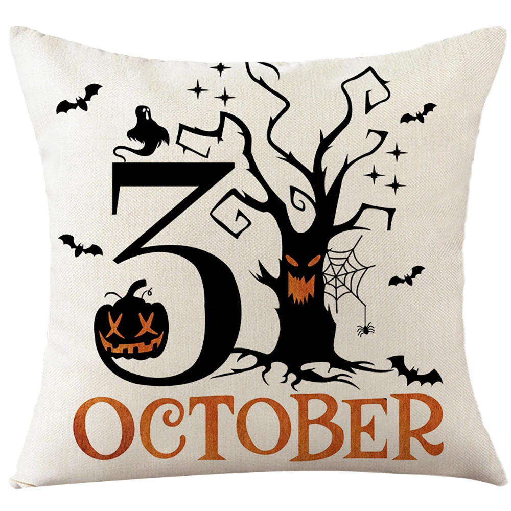 Чехол для подушки Zerolife на Хэллоуин льняной наволочка с принтом пумпкина 45 х45 см
