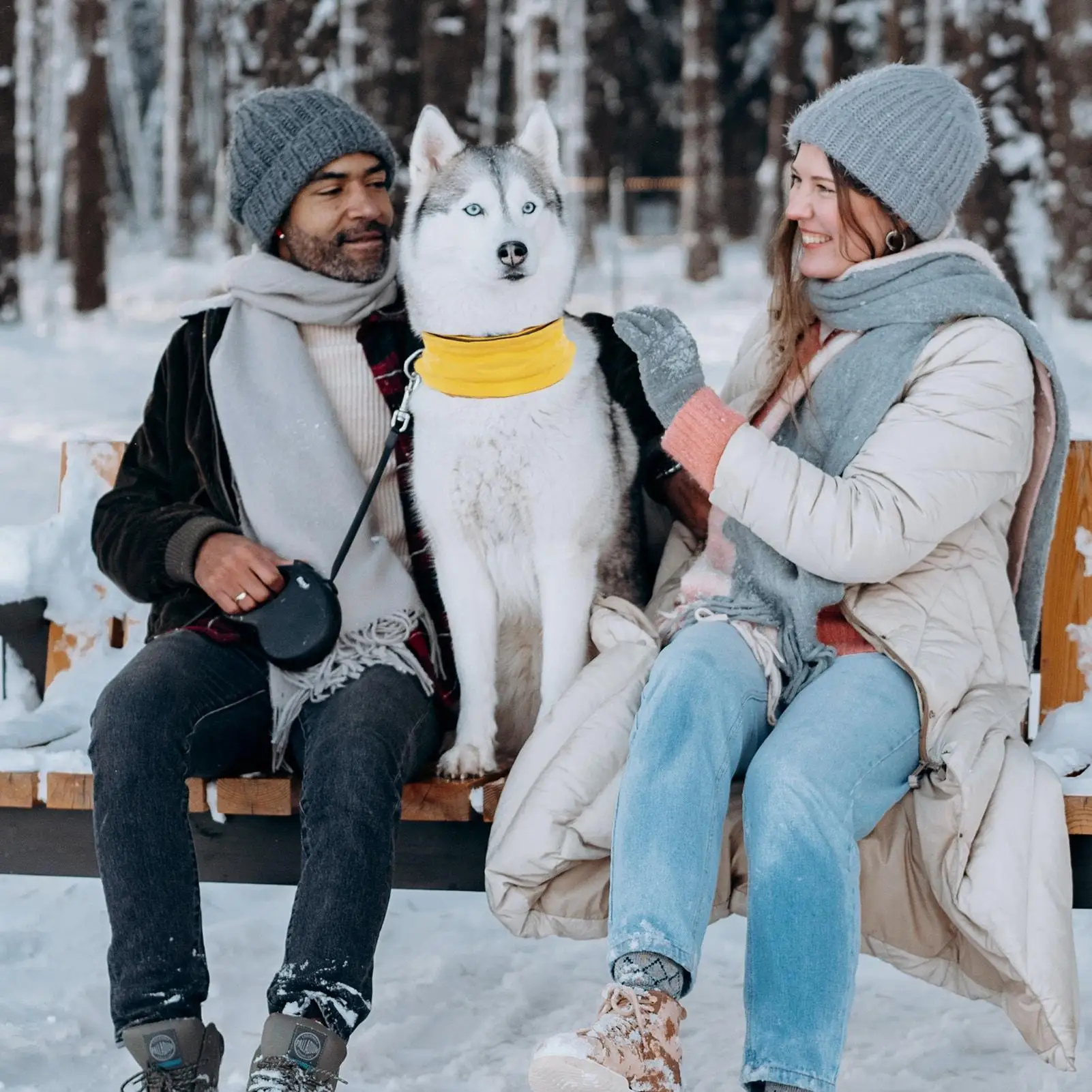 

Dog Scarf Solid Bandana Double-side Wearable Neck Outfits Accessories for Small Medium Dogs Keeping Warm in Cold Weather