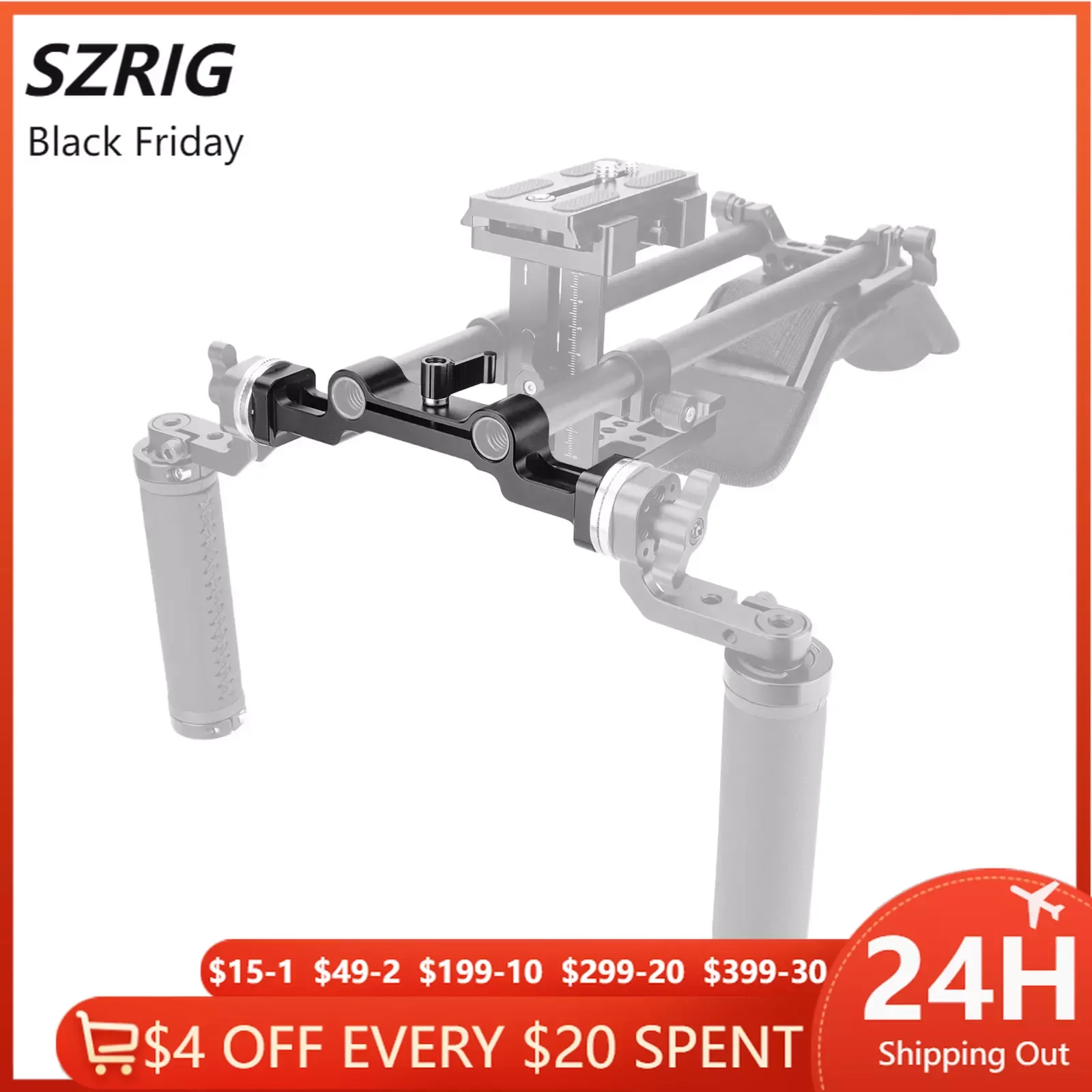 SZRIG двойной 15-миллиметровый рельсовый блок с соединительным креплением ARRI Rosette для ручной DLSR-камеры крепление на плечо