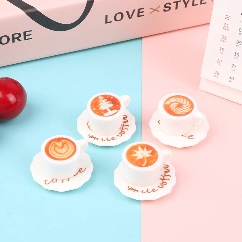 

10Pcs 1:12 Dollhouse Miniature Tableware Mini 5 Coffee Cups 5 Coasters Mini Coffee Cup Simulation Coffee Cup Model Toys Random