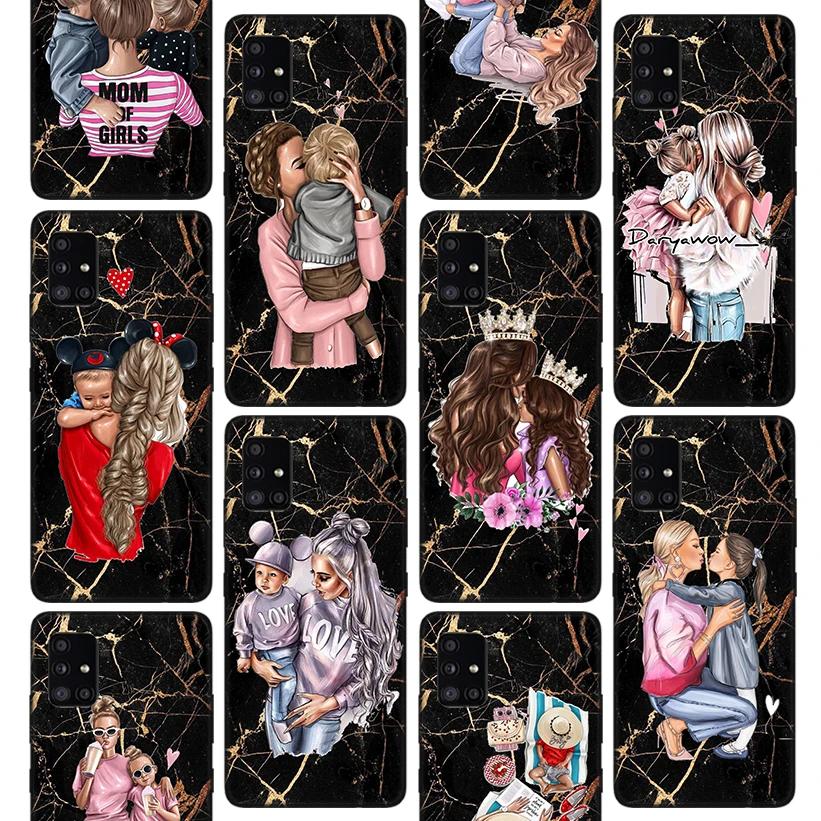 

Mom Baby Love Girl Phone Case For Samsung Galaxy A51 A52 A71 A72 A42 A32 A22 A12 5G A02S A31 A21S M12 M21 M31S M32 Cover Coque