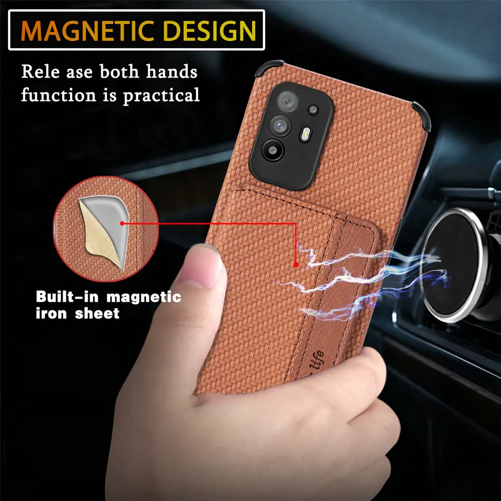 for oppo a54 a74 a 94 5g phone case realme c25s c21y leather card back panel funda reno 5 lite a54s a94 54 74 a16 s flip cover free global shipping