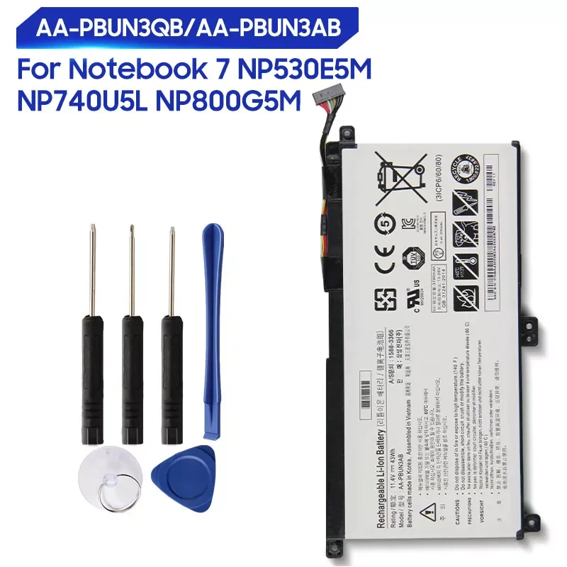 

NEW2023 Replacement Tablet Battery For Samsung Notebook 7 NP530E5M NP800G5M NP740U5L BA43-00377A BA43-00377B AA-PBUN3QB AA-PBUN3