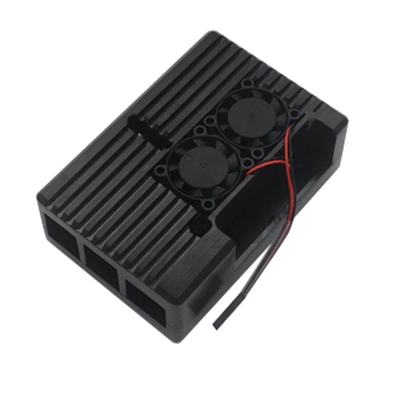 

Алюминиевый Чехол для Raspberry Pi 4B, металлический корпус с ЧПУ, корпус с двойным охлаждающим вентилятором, теплоотвод для Raspberry Pi 4