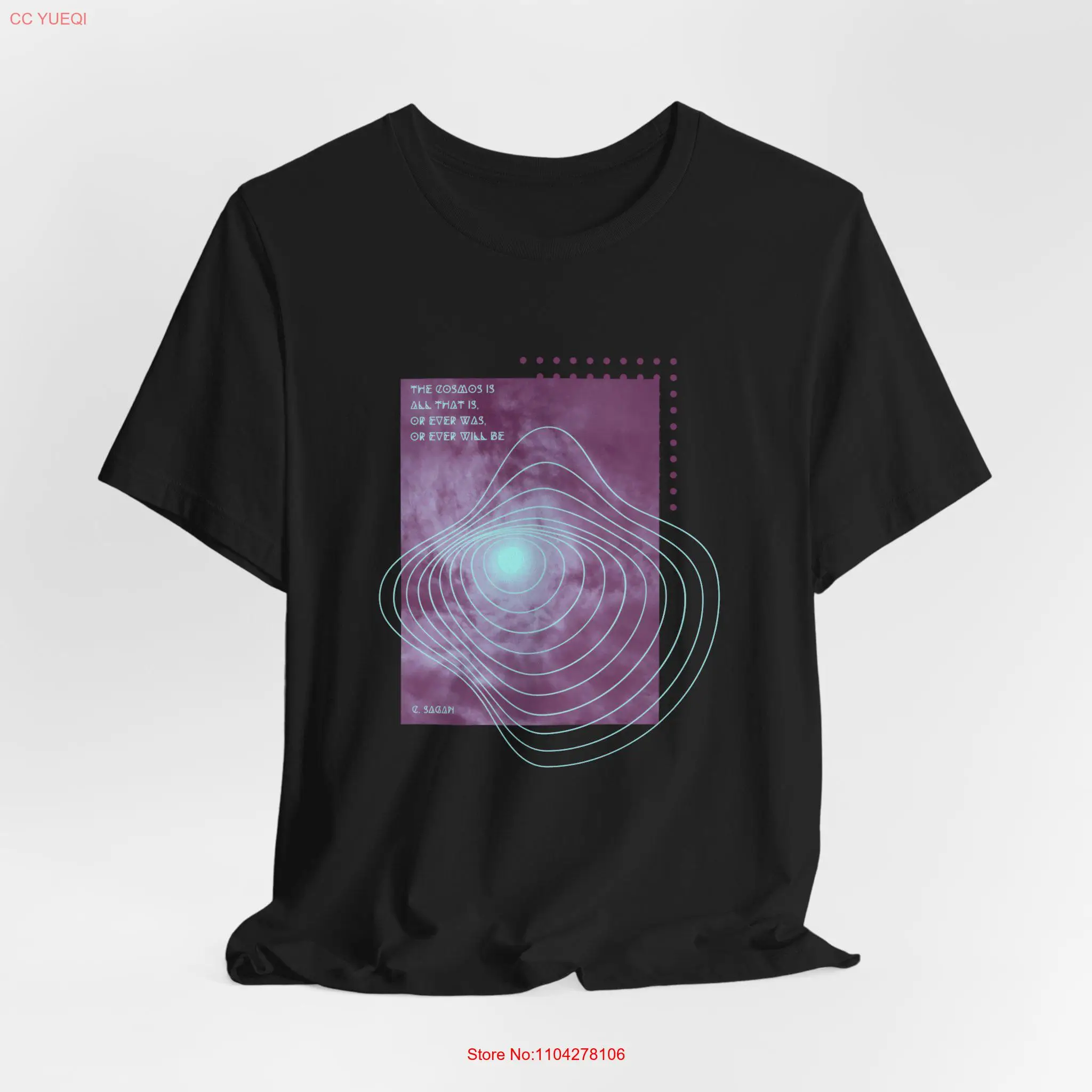Футболка Cosmos Dark Sagan Sky Quote Science Джерси с длинными или короткими рукавами