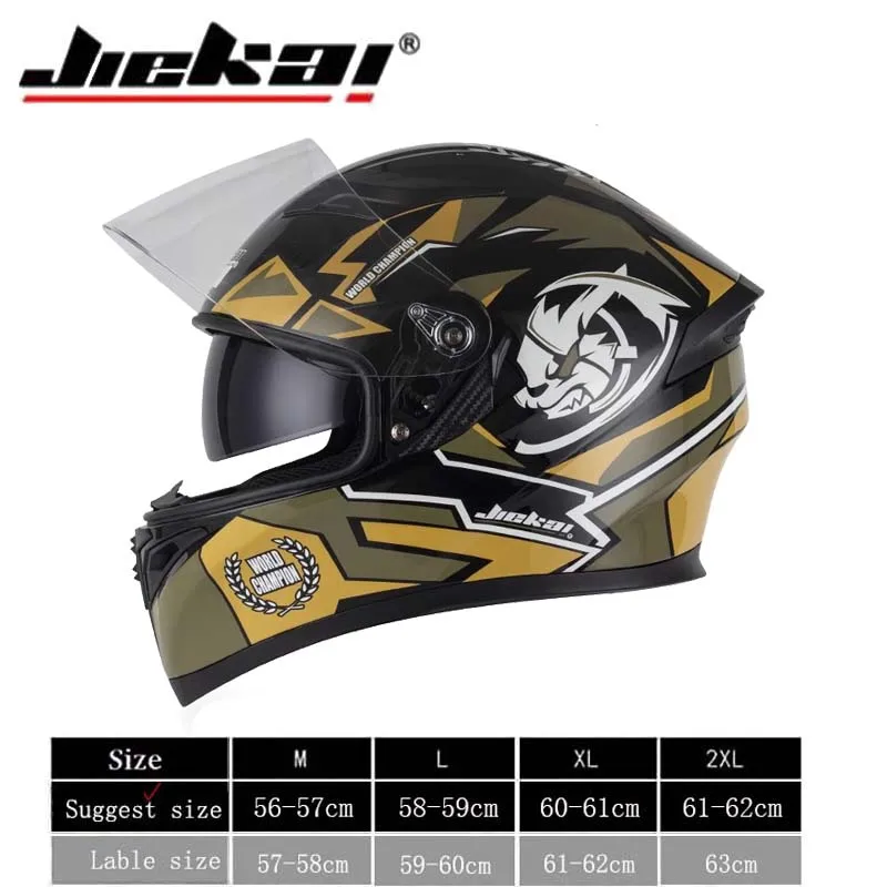 JIEKAI зимний мужской мотоциклетный шлем с двойными линзами аксессуары для