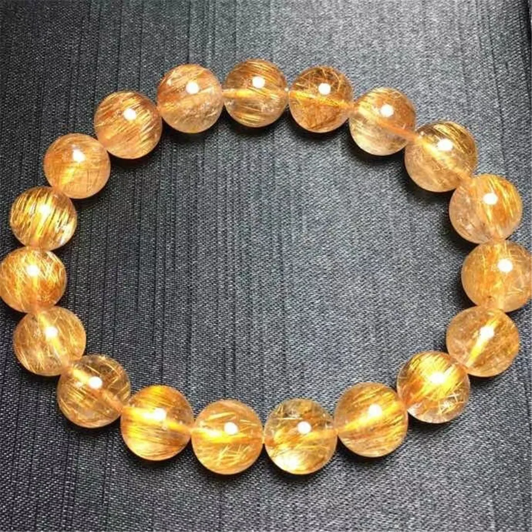 

Браслет из натуральной меди и рутилированного кварца, 10 мм